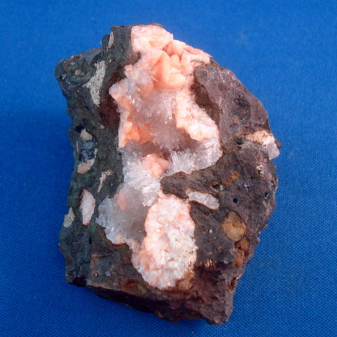 GMELINITE on NATROLITE. Little Plains Quarry, Weldborough, Tasmania. 30x55x60mm (M898)